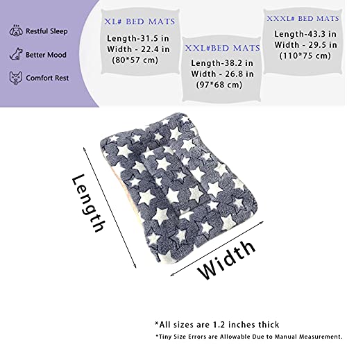 2 Pcs Pet Bed Mats. Ultra Soft Pet (Dog/Cat) Bed with Cute Prints. Reversible Faux Lambswool Kennel Pad for Medium Small Dogs and Cats. Machine Washable Pet Bed. - size: 31.5"l X 22.4"w X 1.2"th