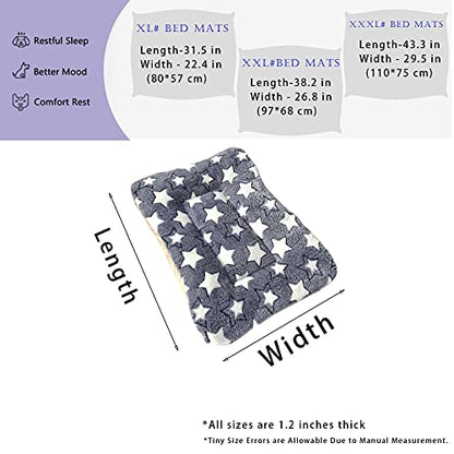 2 Pcs Pet Bed Mats. Ultra Soft Pet (Dog/Cat) Bed with Cute Prints. Reversible Faux Lambswool Kennel Pad for Medium Small Dogs and Cats. Machine Washable Pet Bed. - size: 31.5"l X 22.4"w X 1.2"th