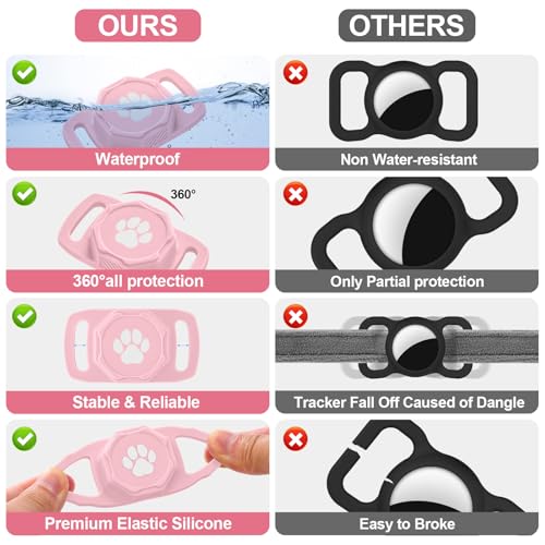 Smart Pet Tracker for Collar - Dog Trackers Pet Location Tracker with Holder, No Monthly Fee, Anti-Lost Tracking Device for Pets, Luggage, Bag Straps, Compatible with Google Android Only(Not for iOS) - color: Pink