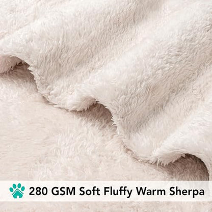 PETAMI Fluffy Fleece CAT and Dog Throw Blanket, Beige, Large - color: Beige, size: Large (40x60)