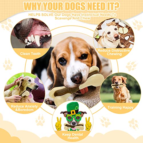 Sosation Bones Shaped Dog Toys for Aggressive Chewers, 2 Pack Christmas Dog Chew Toys Puppy Teething Nylon Beef Flavor for Large/Medium/Small Puppies Breeds(Hind Leg Bone,Large, Small) - size: Large, Small, style: Hind Leg Bone