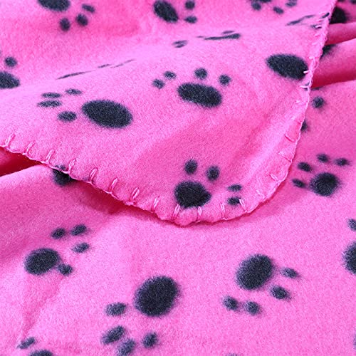 Tatuo 15 Pieces Puppy Blanket Cute Dog Cat Bed Sleep Mat Pad Cover Double Sided Velvet Fabrics Soft Printed Pet Blanket for Kitten and Other Small Animals 15 Colors (Paw Print Patterns)
