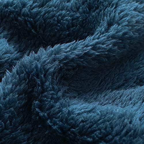 Fitwarm Dog Fuzzy Velvet Pajamas, Dog Winter Clothes for Small Dogs Boy Girl, Pet Jumpsuit, Doggy Apparel, Navy Blue, Large - color: Blue, size: Large