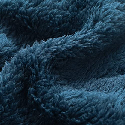 Fitwarm Dog Fuzzy Velvet Pajamas, Dog Winter Clothes for Small Dogs Boy Girl, Pet Jumpsuit, Doggy Apparel, Navy Blue, Large - color: Blue, size: Large