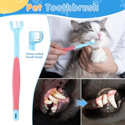 Dog Bath Grooming Kit(6Pcs) - Dog Brush for Shedding, Shampoo Brush, Double-sided Washing Glove, Toothbrush, Towel for Drying Dogs Large, and Wash Bag, Dog Washing Kit （Blue）