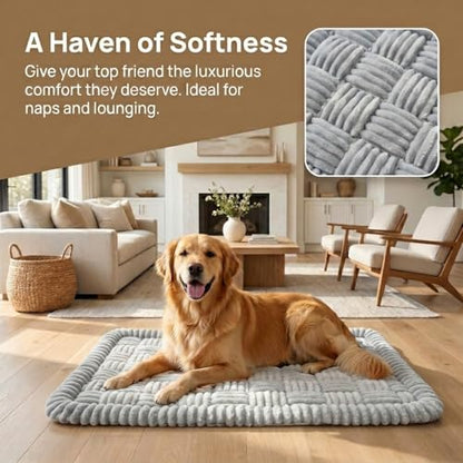 59"x27.6" Thickened Backseat Dog Bed Mat, Upgraded Non-Slip Pet Car Seat Blanket with Laundry Bag, High-Resilience PP Cotton, Washable, for Backseat Extenders & Seat Covers, Grey - color: Grey