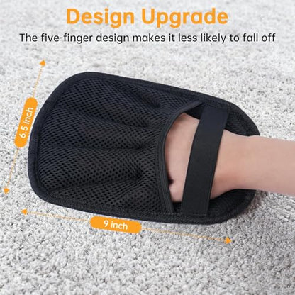 Upgraded Pet Hair Removal Glove, 2 Pack Newly Upgraded Electrostatic Pet Hair Remover Glove with Comb & Pet Hair Keychain, Magic Glove for Pet Hair for Clothing, Couch, Carpet, Car Seat