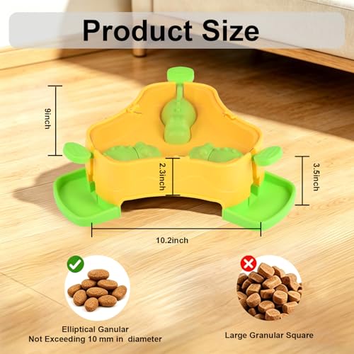 Dog Cat Treat Dispenser Slow Feeder Toy, 3-in-1 Interactive Dog Puzzle Press Toys, Dog Enrichment Toy No-Slip Interactive Brain Training Toys for Smart Dog Cats (Yellow/Green) - color: Yellow/Green