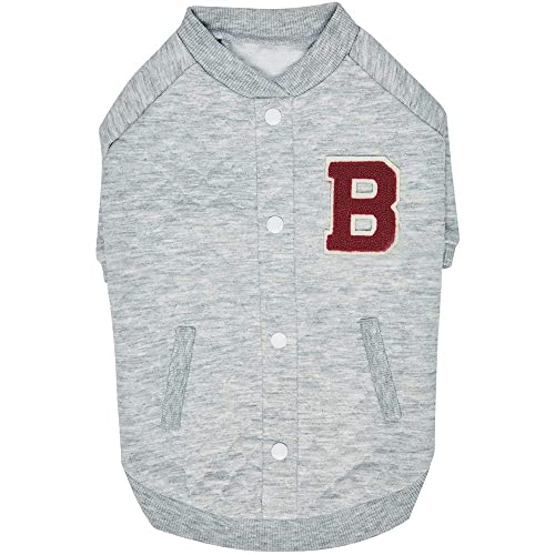 Blueberry Pet Dog Clothes - Soft Argyle Jacquard Pullover in Grey, 14" Back Length - Stylish Dog Accessories, Thunder Shirt for Dogs Anxiety Relief, Perfect for Small Dogs & Cold Weather - color: Jacquard - Grey, size: 14 inch (Pack of 1)