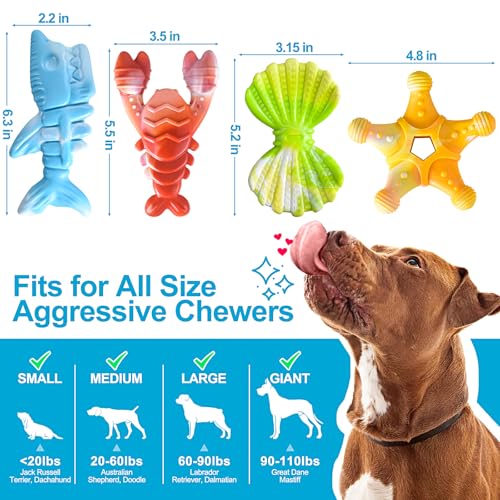 PETSTA Dog Chew Toys for Aggressive Chewers, Durable Dog Toys for Large Dogs, Heavy Duty Dog Toys/Large Dog Toys/Indestructible Dog Toys, Tough Dog Toys for Medium/Large Dogs Breed (New 4 Pack) - color: New 4 Pack