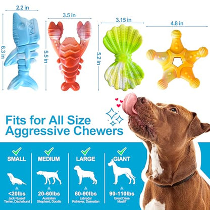 PETSTA Dog Chew Toys for Aggressive Chewers, Durable Dog Toys for Large Dogs, Heavy Duty Dog Toys/Large Dog Toys/Indestructible Dog Toys, Tough Dog Toys for Medium/Large Dogs Breed (New 4 Pack) - color: New 4 Pack