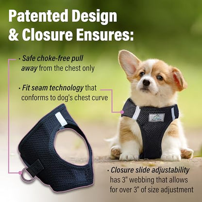 CHOKE FREE REFLECTIVE STEP IN ULTRA HARNESS - BLACK - AMERICAN RIVER (XXS) by Doggie Design - color: Black, size: XX-Small