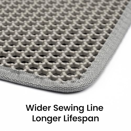 Cat Litter Mat New Size 23.6"x14.6" for Small Spaces, Upgrade Super Waterproof Back Layer Litter Box Mat, Non Slip, Durable, Soft on Paws Kitty Trapping Matt, Gray - color: Gray