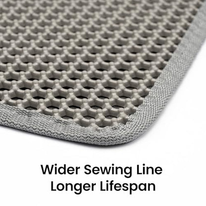 Cat Litter Mat New Size 23.6"x14.6" for Small Spaces, Upgrade Super Waterproof Back Layer Litter Box Mat, Non Slip, Durable, Soft on Paws Kitty Trapping Matt, Gray - color: Gray
