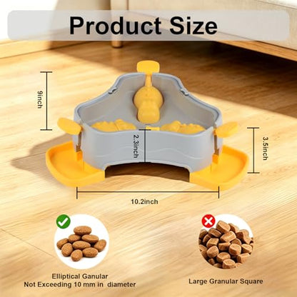 Dog Cat Treat Dispenser Slow Feeder Toy, 3-in-1 Interactive Dog Puzzle Press Toys, Dog Enrichment Toy No-Slip Interactive Brain Training Toys for Smart Dog Cats (Grey/Yellow) - color: Grey/Yellow