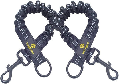 Bungee Dog Leash Extension Attachment, 18” Shock Absorbing Lead Extension Absorber, Prevent Injury on Arm and Shoulder & Save Dogs from Getting Hurt, Great for Bicycle, Running, Walking - color: Black