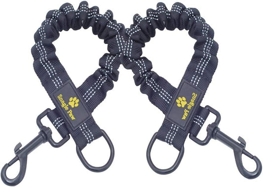Bungee Dog Leash Extension Attachment, 18” Shock Absorbing Lead Extension Absorber, Prevent Injury on Arm and Shoulder & Save Dogs from Getting Hurt, Great for Bicycle, Running, Walking - color: Black