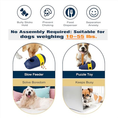 2-in-1 Dog Bully Stick Holder & Treat Dispenser Toy for Medium/Small Dogs