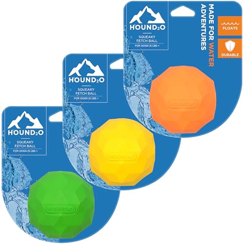 Dog Toys | Squeaky Fetch Balls for Dogs, Value 3-Pack | Bright Color Outdoor Dog Ball with Squeaker - color: 3-Pack
