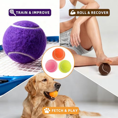 PoyPet 16-Pack Tennis Balls Bulk for Practice,Training and Beginners | Ideal for Dog Fetch,Chew and Play - color: Mix Colors