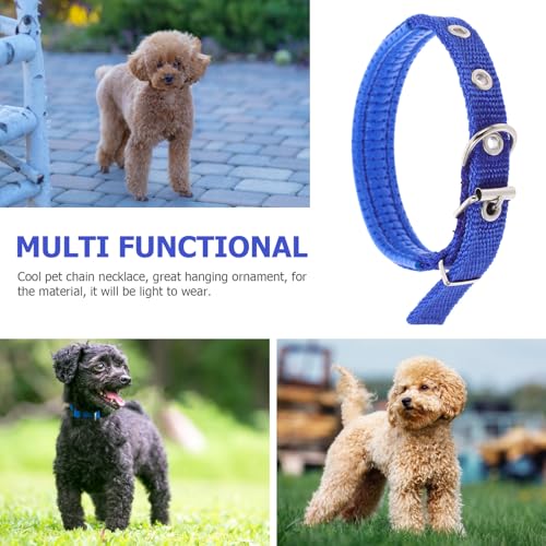 IMIKEYA Adjustable Pet Collar with Alloy Buckle Soft Foam Padding Small Size Blue Collar for Puppy and Cat Neck Decor for Daily Use and Festivals