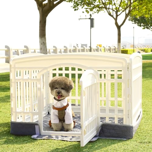 Dog Playpen Bottom Pad Mat for 36" 4-Panel Playpens - Scratch & Chew-Resistant Puppy Pen Floor Mat with Hook & Loop Fasteners, Waterproof & Leakproof, Non-Slip (Gray) (Playpen Not Included) - color: Gray