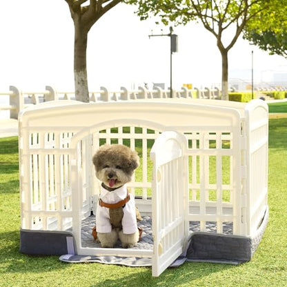 Dog Playpen Bottom Pad Mat for 36" 4-Panel Playpens - Scratch & Chew-Resistant Puppy Pen Floor Mat with Hook & Loop Fasteners, Waterproof & Leakproof, Non-Slip (Gray) (Playpen Not Included) - color: Gray