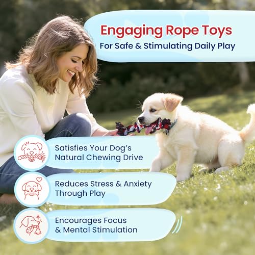 Pacific Pups Products Dog Rope Toys for Medium Dogs & Small Dogs 5 Pack - Puppy Teething Toys and Small Dog Toys - 5 Puppy Chew Toys for Teething - size: 5 Pack