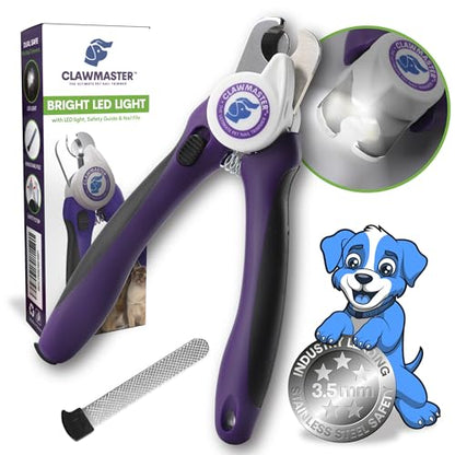 LED Pet Nail Clippers – Illuminated Dog & Cat Claw Trimmer with 3.5mm Stainless Steel Blade, Safety Guard & Built-in Light for Safe, Easy Grooming