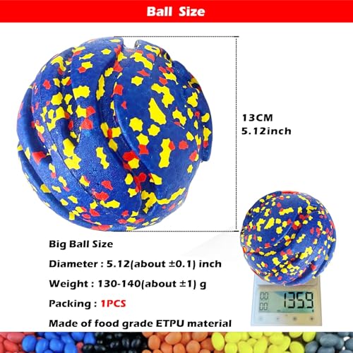 Dog Ball Squeak Toys (Bell Ball 5.12in Blue) - color: Bell ball 5.12in Blue