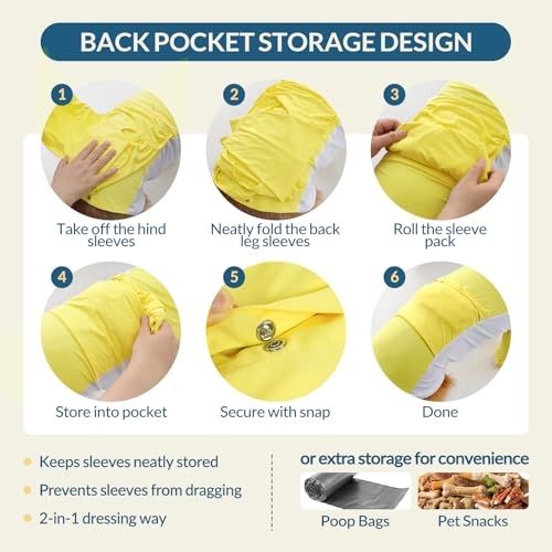 Dog Sun Shirt UV Protection, 2-in-1 Flexible Coverage Dog UV Shirt for Heat Management, Breathable Mesh and Cool Silk Touch Material Keep Pet Cooling Summer Smooth Pajamas Yellow XL - color: Yellow, size: XL