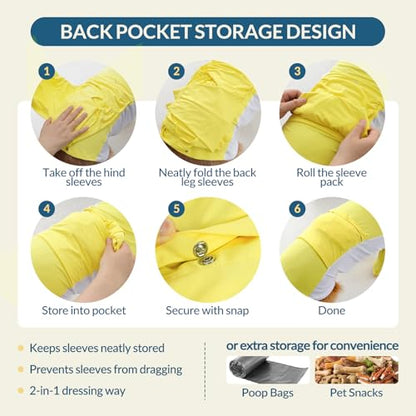 Dog Sun Shirt UV Protection, 2-in-1 Flexible Coverage Dog UV Shirt for Heat Management, Breathable Mesh and Cool Silk Touch Material Keep Pet Cooling Summer Smooth Pajamas Yellow XL - color: Yellow, size: XL