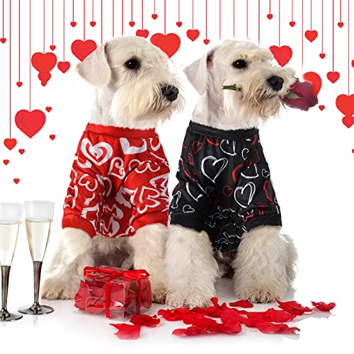 Weewooday 3 Piece Dog Pajamas Dog Bodysuit & Jumpsuit Set, Heart Pattern Puppy Clothes for Puppy & Cat(XL(fit 9.9-12.2lbs)) - size: XL(fit 9.9-12.2lbs)