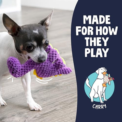 goDog Checkers Just for Me Dinos Bruto Squeaky Plush Dog Toy, Chew Guard Technology - Purple, Mini - color: Checkers - Dinos Bruto (Purple), size: Mini