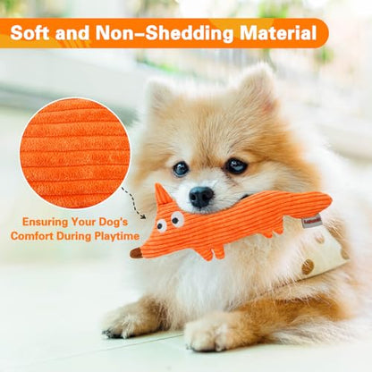 Squeaky Dog Toys, Cute Plush Toy for Dogs Indoor Play, Interactive Dog Toys with Non-Shedding Material for Small and Medium Dogs - Fox - style: K-Fox