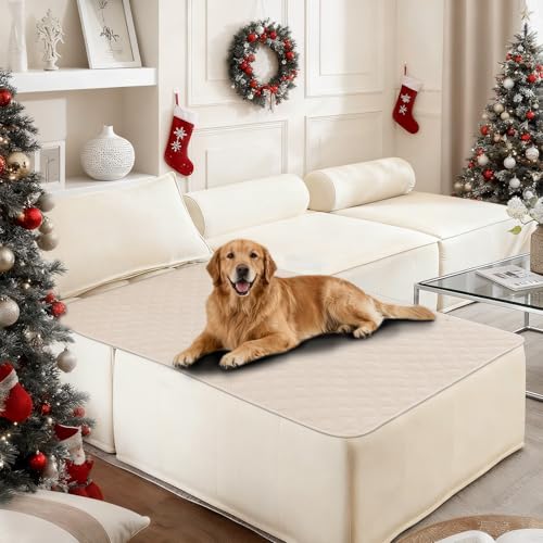 Waterproof Dog Bed Cover Pet Blanket, Soft Couch Cover for Dogs Washable, Non-Slip Dog Blanket Protect Furniture Couch Sofa Car for Puppy Large Dogs Cat (40x50 Inch, Beige) - color: Beige, size: 40" x 50" (Pack of 1)