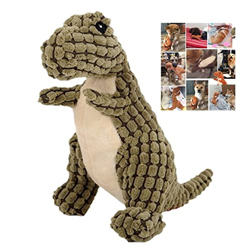 2024 New Indestructible Robust Dino, Plush Dog Toy, Indestructible Squeaky Toys for Dogs, Durable Dog Toys for Aggressive Chewers, Chew Toys for Dogs, Interactive Dog Toys for Boredom (B-Green) - color: B-Green