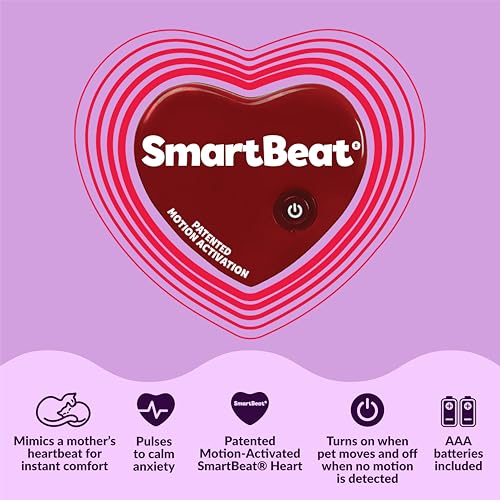 Snuggle Kitty Heartbeat Cat Toy for Kittens and Cats with Real-Feel Pulse and Heat Pack, Calming Sleep Aid for Cat Anxiety, New Kitten Essentials - Tan Tiger - color: Tan Tiger