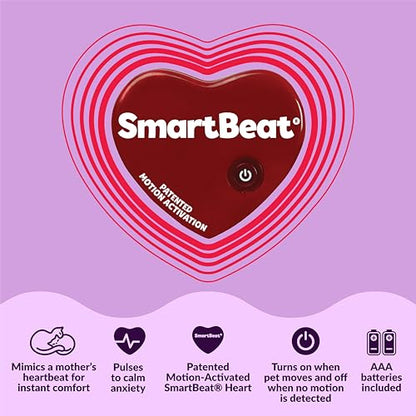 Snuggle Kitty Heartbeat Cat Toy for Kittens and Cats with Real-Feel Pulse and Heat Pack, Calming Sleep Aid for Cat Anxiety, New Kitten Essentials - Tan Tiger - color: Tan Tiger