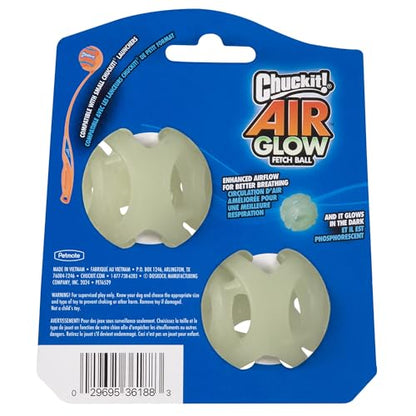Chuckit! Air Glow Fetch Ball Dog Toy, Small (2 Inch) Pack of 24, for Breeds 0-20 lbs - size: Small (Pack of 12)