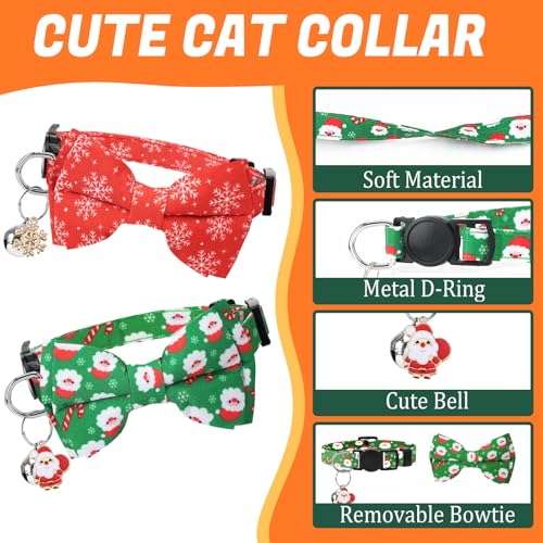 18 Pcs Holiday Cat Collars Breakaway 4th of July Cat Collars with Bowtie Adjustable Kitten Collar with Plastic Buckle for Holiday Pet Cat Costume - color: Bowtie