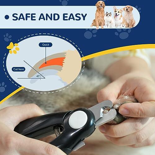 PUP&PALS Large/Medium Dog Nail Clipper with Sharp Stainless Steel Blade, Anti-Slip Grip and Heavy Duty Design Dog Nail Trimmers，Easy Cutting for Thick Claws and Toenails