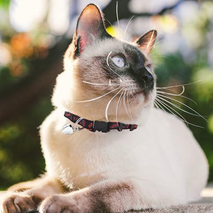 MLB CAT Collar San Francisco Giants Satin Cat Collar Baseball Team Collar for Dogs & Cats. A Shiny & Colorful Cat Collar with Ringing Bell Pendant - color: San Francisco Giants