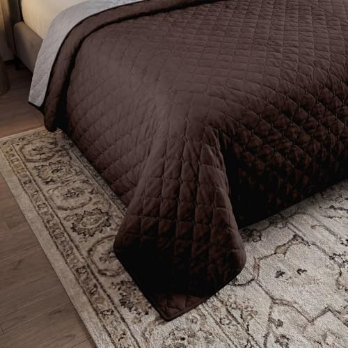 Large Waterproof Dog Bed Cover & Furniture Protector - Reversible, Non-Slip Pet Blanket for Bed, Sofa, Couch - Machine Washable - 30x30 Inches, Coffee - color: Coffee