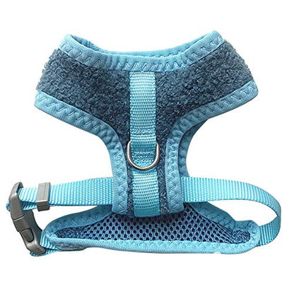 La La Pet® Cute Small Dog Harness with Velvet Leash Mesh Padded Vest Harness for Walking Small Medium Dogs and Cats (Blue, S) - color: Blue, size: S