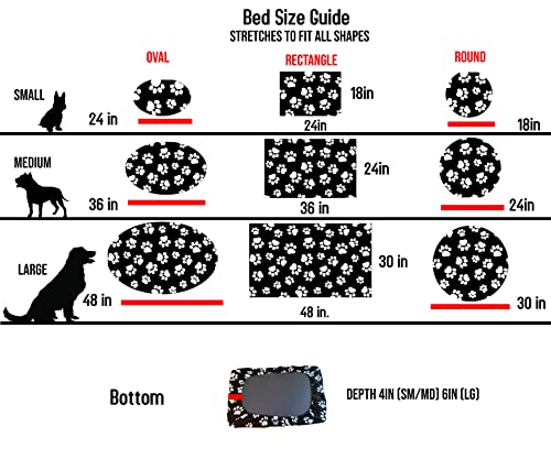 DUKE&LEFTY Furever Dogbed SLIPCOVER-Soft Stretchy Petbed Cover-Universal-Easy to Remove (Zipper Free) -Black/Small - color: Black, size: Small-24"x18"x4"