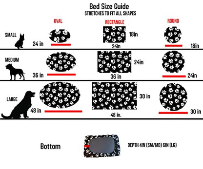 DUKE&LEFTY Furever Dogbed SLIPCOVER-Soft Stretchy Petbed Cover-Universal-Easy to Remove (Zipper Free) -Black/Small - color: Black, size: Small-24"x18"x4"