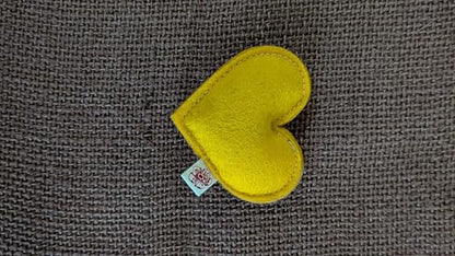 Catnip Toy – Heart Shape, Organic Catnip, 100% Wool Felt, Grown & Made in The USA - Yellow - color: Yellow, size: 1 pack