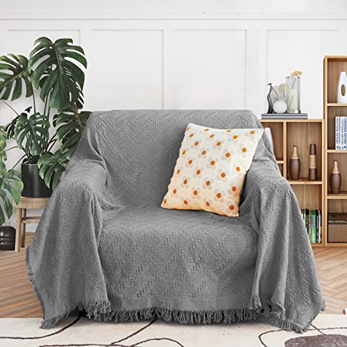 MEETSKY Couch Cover Sofa Cover Oversized Chair Cover Grey Couch Protector Sofa Throw Cover for Couches Single Sofa Slipcovers Washable Couch Recliner Cover(71"x 91", Medium, Grey) - color: Grey, size: 71" x 91" | Medium