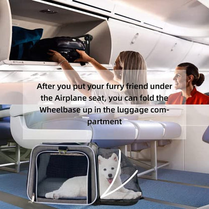 Ruff Life 101 Airline Approved Expandable Premium Pet Carrier on Wheels- Two Sided Expandable Rolling Carrier- Designed for Dogs & Cats- Extra Spacious Soft Lined Carrier! (Blue) - color: BLUE